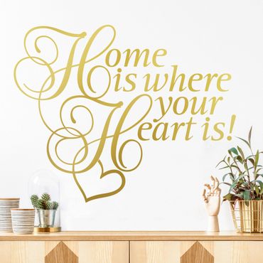 Muurstickers Home is where the Heart is with heart