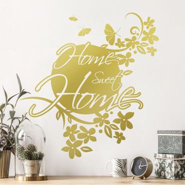 Muurstickers Home Sweet Home Floral