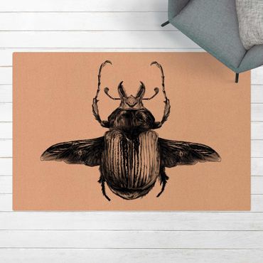 Kurk mat Illustration flying Beetle Black