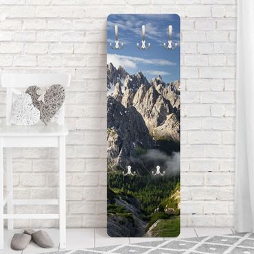 Wandkapstokken houten paneel Italian Alps
