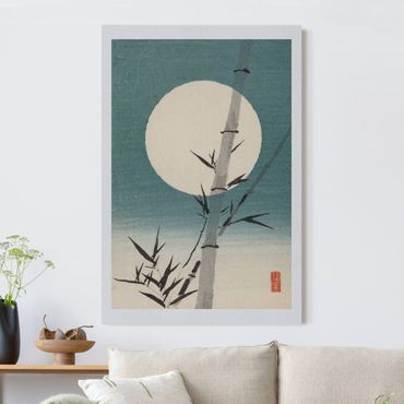 Akoestisch schilderij - Japanese Drawing Bamboo And Moon