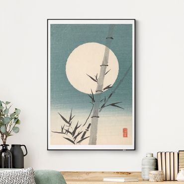 Verwisselbaar schilderij - Japanese Drawing Bamboo And Moon