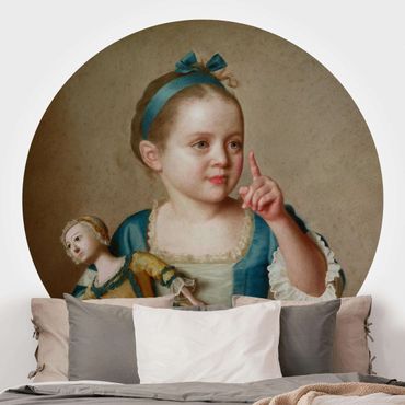Behangcirkel Jean Etienne Liotard - Girl With Doll