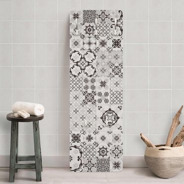 Wandkapstokken houten paneel Ceramic Tiles Agadir Grey