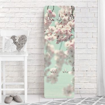 Wandkapstokken houten paneel Dancing Cherry Blossoms On Canvas