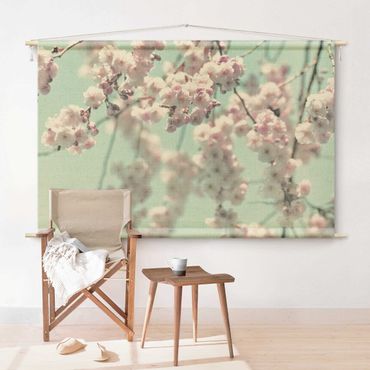 Wandtapijt - Dancing Cherry Blossoms On Canvas