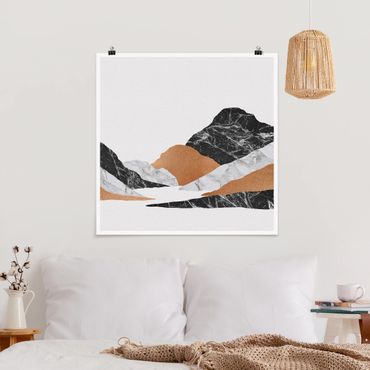 Posters Landscape In Marble And Copper II