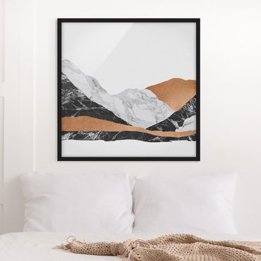 Ingelijste posters Landscape In Marble And Copper