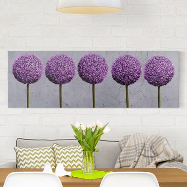 Canvas schilderijen Allium Round-Headed Flower