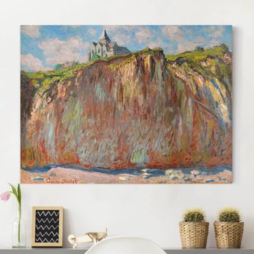 Canvas schilderijen Claude Monet - The Church Of Varengeville In The Morning Light