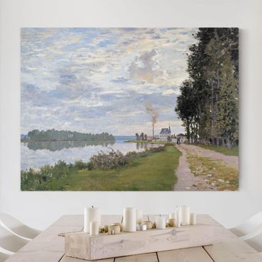 Canvas schilderijen Claude Monet - The Waterfront At Argenteuil