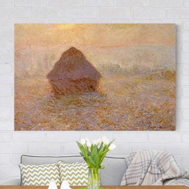 Canvas schilderijen Claude Monet - Haystack In The Mist