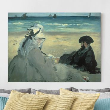 Canvas schilderijen Edouard Manet - On The Beach