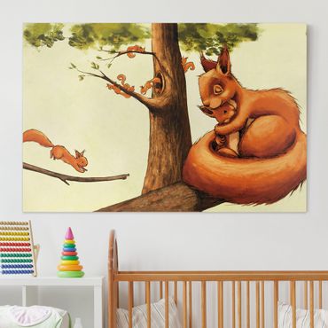 Canvas schilderijen Mommy Squirricorn