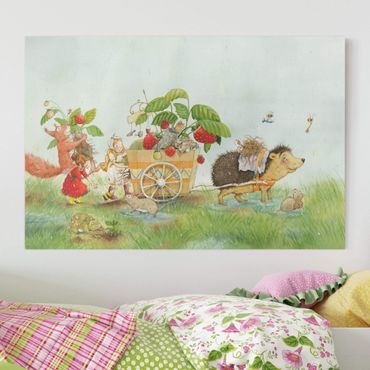 Canvas schilderijen Little Strawberry Strawberry Fairy - With Hedgehog