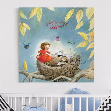 Canvas schilderijen Little Strawberry Strawberry Fairy - Sparrow
