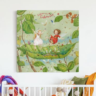 Canvas schilderijen Little Strawberry Strawberry Fairy - Trampoline