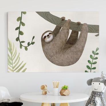 Canvas schilderijen Sloth Sayings - Hang