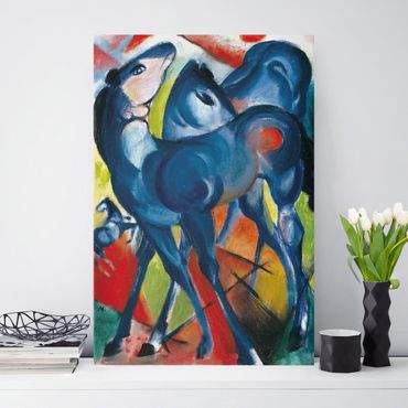 Canvas schilderijen Franz Marc - The Blue Foals