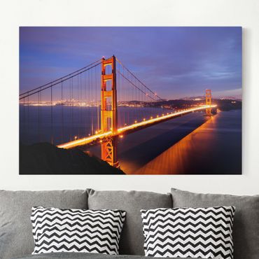Canvas schilderijen Golden Gate Bridge At Night