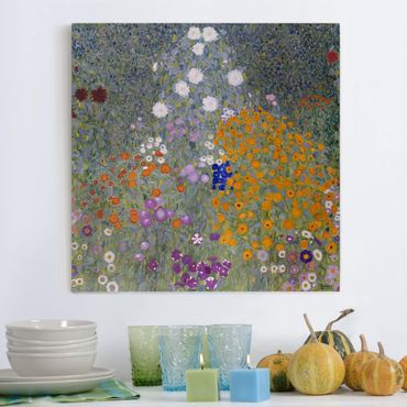 Canvas schilderijen Gustav Klimt - Cottage Garden