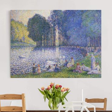 Canvas schilderijen Henri Edmond Cross - The Lake In The Bois De Boulogne