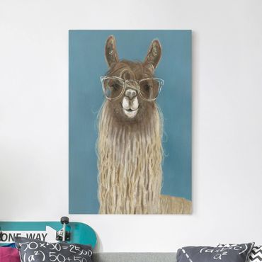 Canvas schilderijen Lama With Glasses III