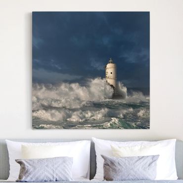 Canvas schilderijen Lighthouse On Sardinia