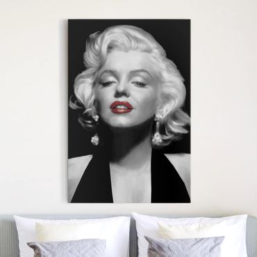 Canvas schilderijen Marilyn With Red Lips