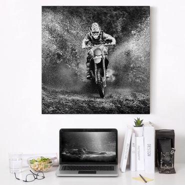 Canvas schilderijen Motocross In The Mud