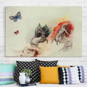 Canvas schilderijen Odilon Redon - Battle of the Centaurs