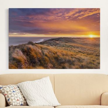 Canvas schilderijen Sunrise On The Beach On Sylt