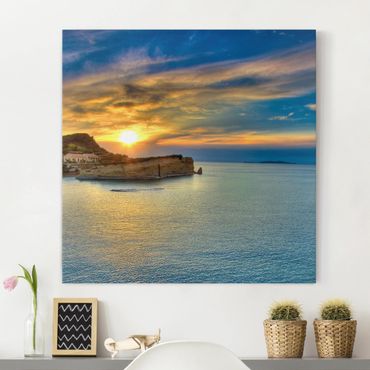 Canvas schilderijen Sunset Over Corfu