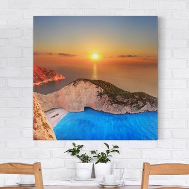 Canvas schilderijen Sunset Over Zakynathos