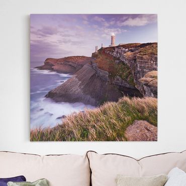Canvas schilderijen Cliffs And Lighthouse