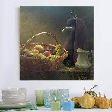 Canvas schilderijen Still Life With Fruit Basket