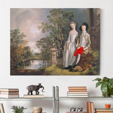 Canvas schilderijen Thomas Gainsborough - Portrait Of Heneage Lloyd And His Sister