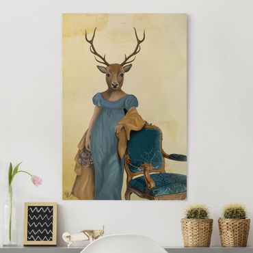 Canvas schilderijen Animal Portrait - Deer Lady