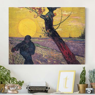 Canvas schilderijen Vincent Van Gogh - Sower With Setting Sun