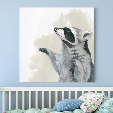 Canvas schilderijen Forest Friends - Raccoon