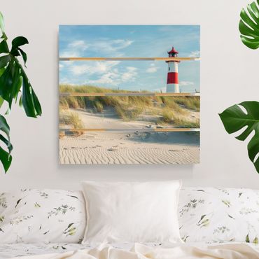 Houten schilderijen op plank Lighthouse At The North Sea