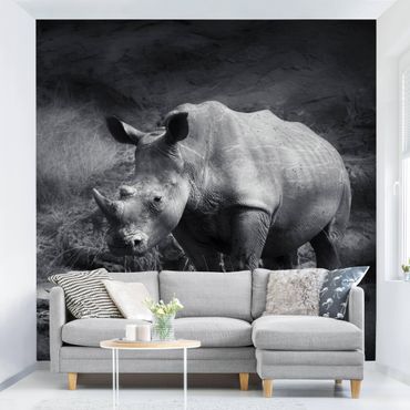 Fotobehang Lonesome Rhinoceros