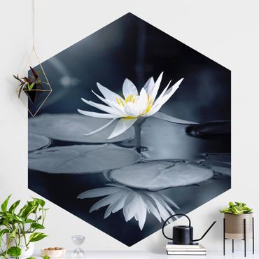 Hexagon Behang Lotus Reflection In The Water
