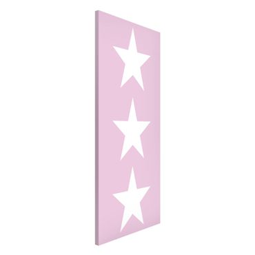 Magneetborden Big White Stars on Pink
