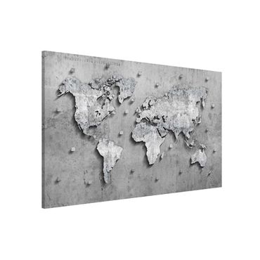 Magneetborden Concrete World Map