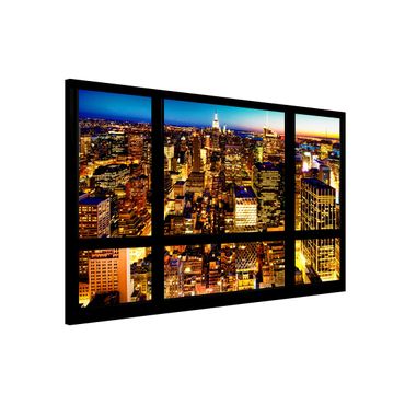 Magneetborden Window view New York at night