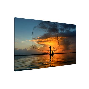 Magneetborden Fishing Net At Sunset
