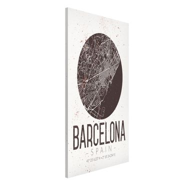 Magneetborden Barcelona City Map - Retro