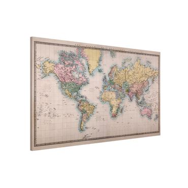 Magneetborden Vintage World Map Around 1850