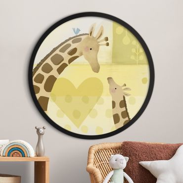 Rond schilderijen Io e la mamma - Giraffe